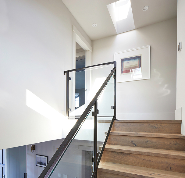 VELUX Skylight System interior view — natural light streaming through ceiling skylight into home